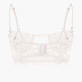 Obsession Lace and Mesh Bustier in Ivory