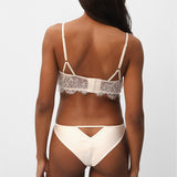 Obsession Silk and Lace Tanga in Ivory