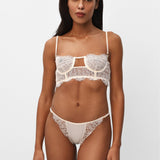 Obsession Silk and Lace Tanga in Ivory