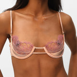 Passion Lace and Silk Balconette in Peach-Orange