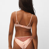 Passion Lace and Silk Balconette in Peach-Orange