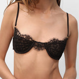 Obsession Lace and Mesh Balconette in Black