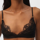 Obsession Lace, Mesh and Silk Triangle in Black