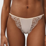 Obsession Silk and Lace Tanga in Ivory