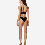 Obsession Lace and Mesh Bustier in Black