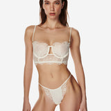 Obsession Lace and Mesh Bustier in Ivory