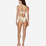 Obsession Lace and Mesh Bustier in Ivory